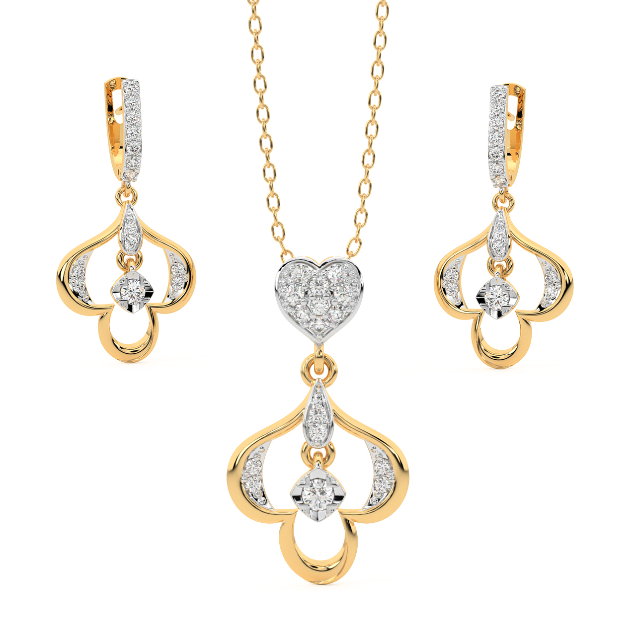 Themba Round Diamond Pendant Set